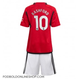 Manchester United Marcus Rashford #10 Hjemme Trøje Børn 2023-24 Kortærmet (+ Korte bukser)
